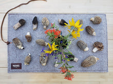Wool Drying Mat with wild morels and flowers